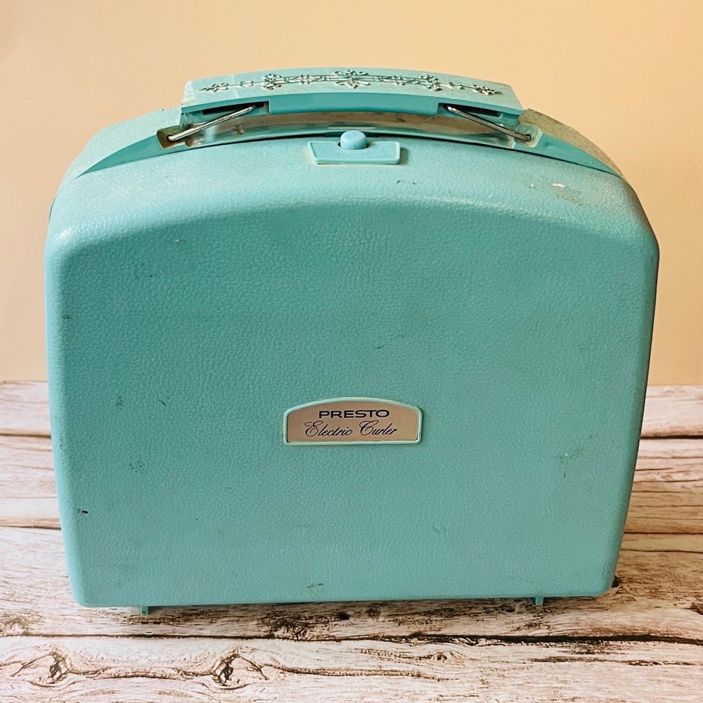 Vintage Presto Electric Retro Hair Curler Case 20 Rollers Clips Tested Working